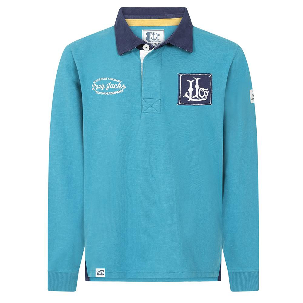 LJ76C - Boys Long Sleeve Rugby Shirt - Teal