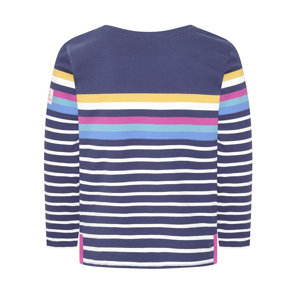 LJ97C - Girl's Long Sleeve Striped Breton Top - Prism