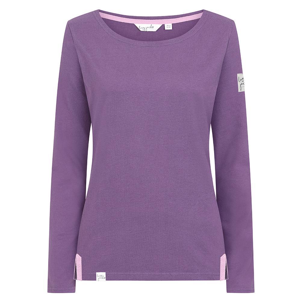 LJ98 - Plain Long Sleeve Top - Loganberry