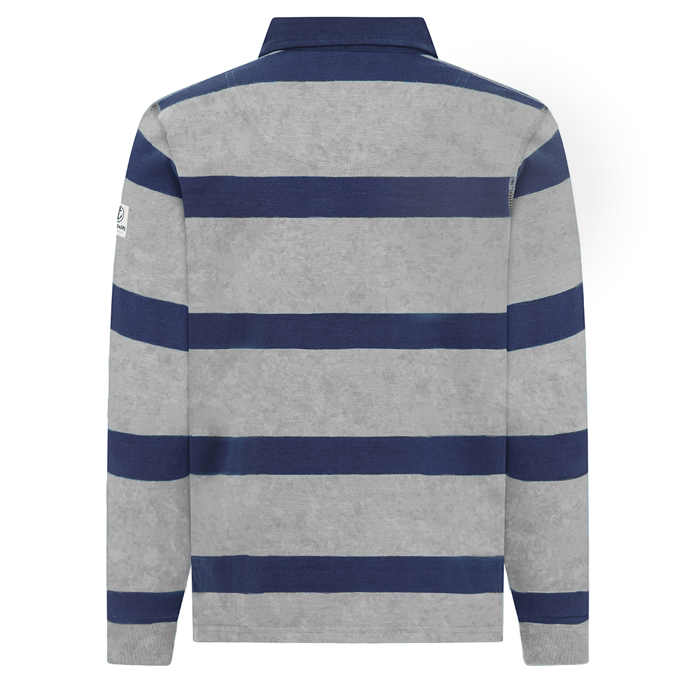 LJ78C - Lightweight Striped Rugby Shirt - Grey Marle