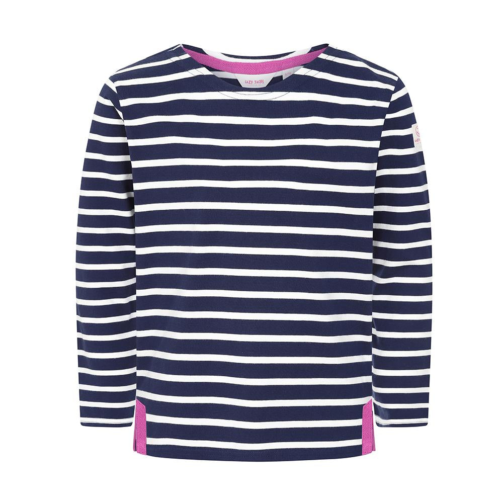 LJ97C - Girl's Long Sleeve Breton Top - Marine