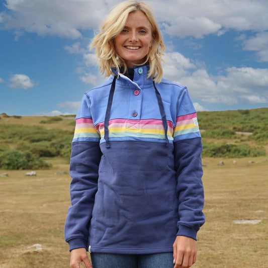 LJ14 Prism - Ladies Button Neck Sweatshirt - Twilight