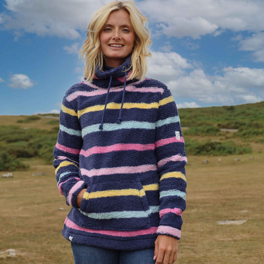 LJ30S - Striped Roll Neck Snug - Twilight