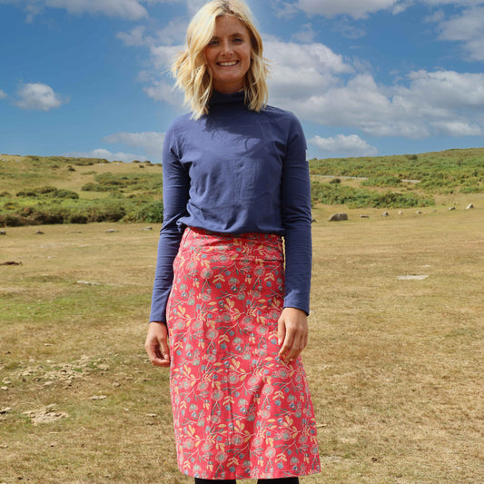 LJ41 - Printed Jersey Skirt - Garland Flowers