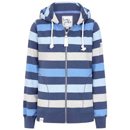 LJ101S - Ladies Striped Full Zip Hoody - Winter blues