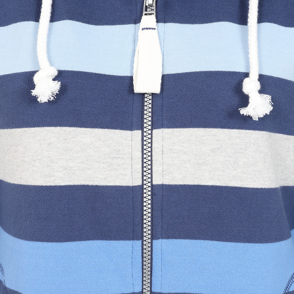 LJ101S - Ladies Striped Full Zip Hoody - Winter blues