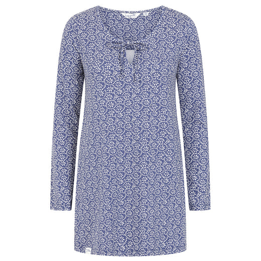 LJ115 - Printed Tie Front Tunic - Mosaic Twilight