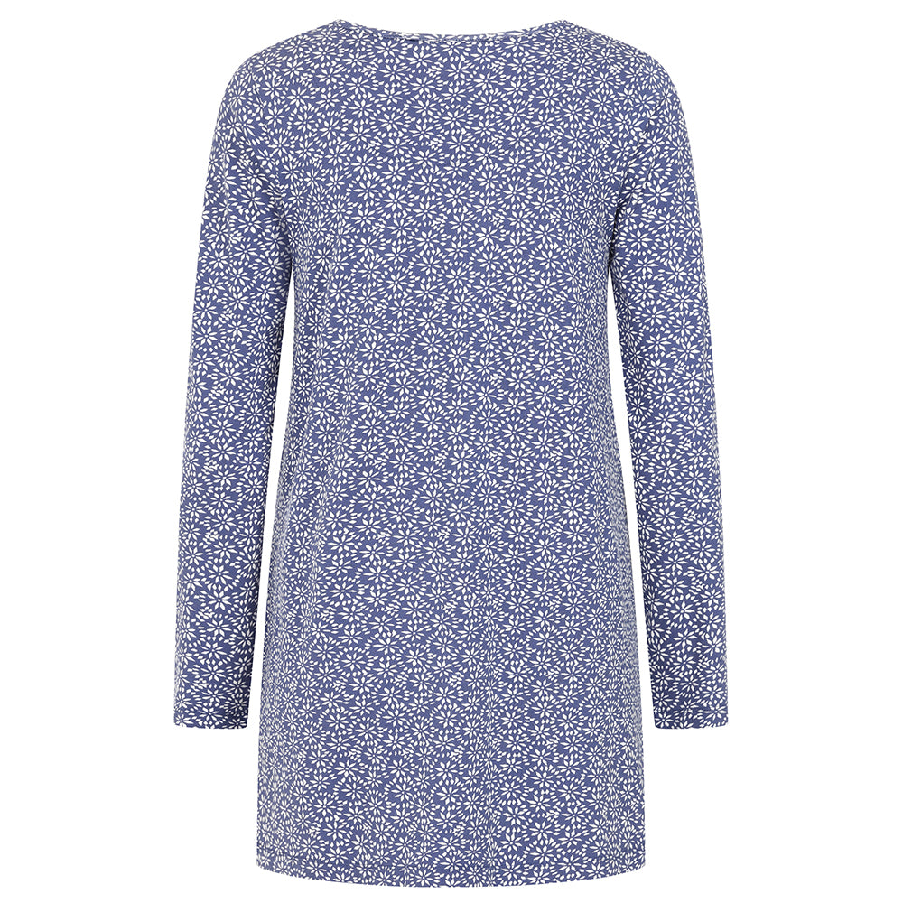 LJ115 - Printed Tie Front Tunic - Mosaic Twilight