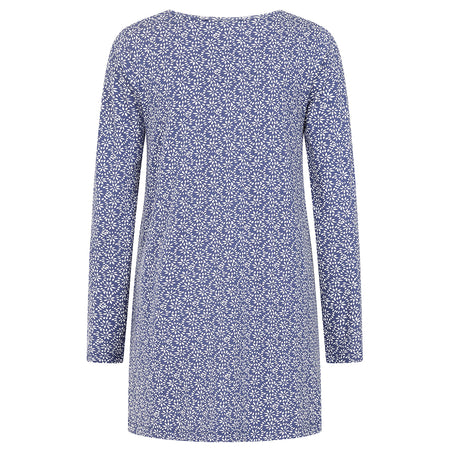 LJ115 - Printed Tie Front Tunic - Mosaic Twilight