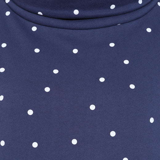 LJ20 - Roll Neck Sweatshirt - Polka Dot Twilight