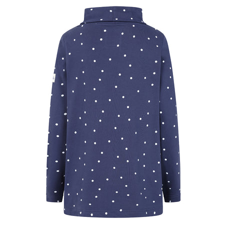 LJ20 - Roll Neck Sweatshirt - Polka Dot Twilight