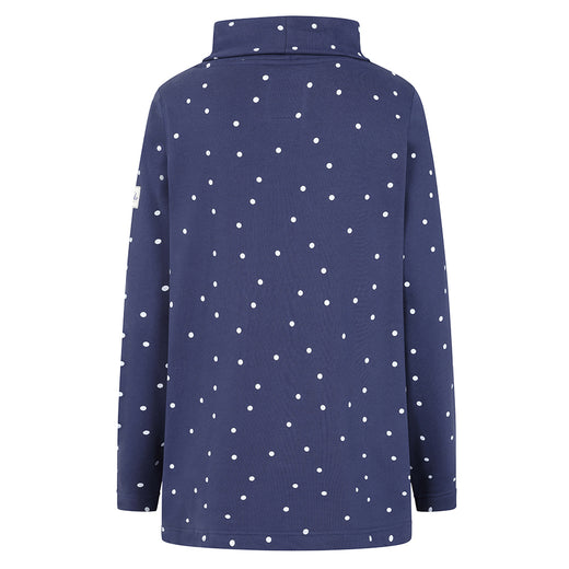 LJ20 - Roll Neck Sweatshirt - Polka Dot Twilight
