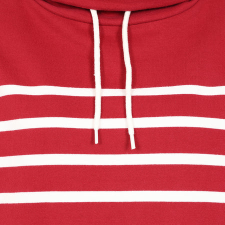 LJ20S - Striped Roll Neck Sweatshirt - Red