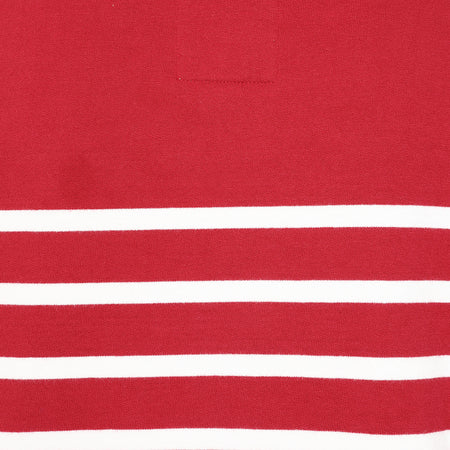 LJ20S - Striped Roll Neck Sweatshirt - Red