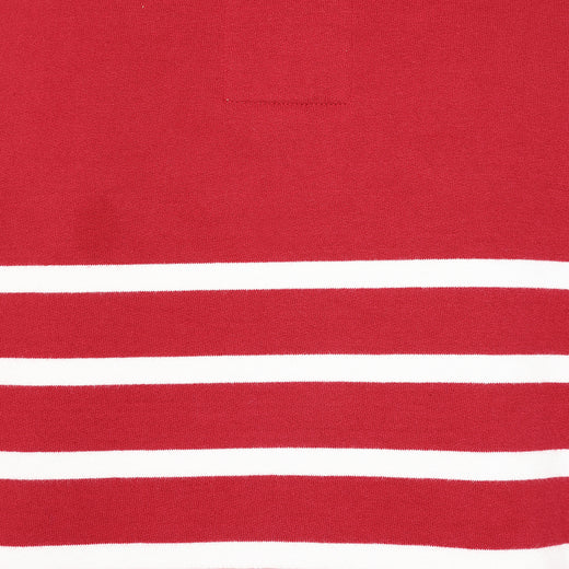 LJ20S - Striped Roll Neck Sweatshirt - Red
