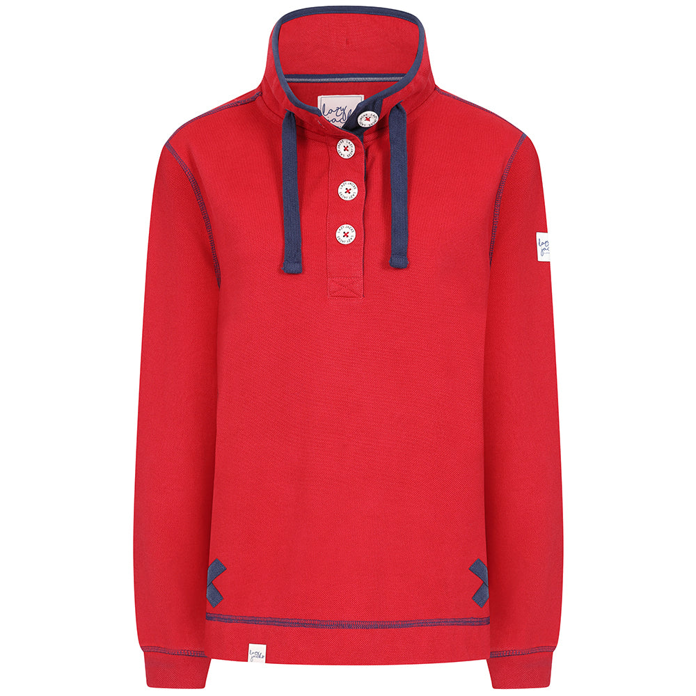 LJ301 - Ladies Pique Sweatshirt - Red