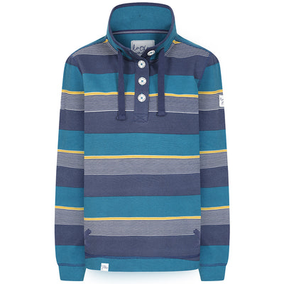 LJ301S - Ladies Striped Pique Sweatshirt - Teal