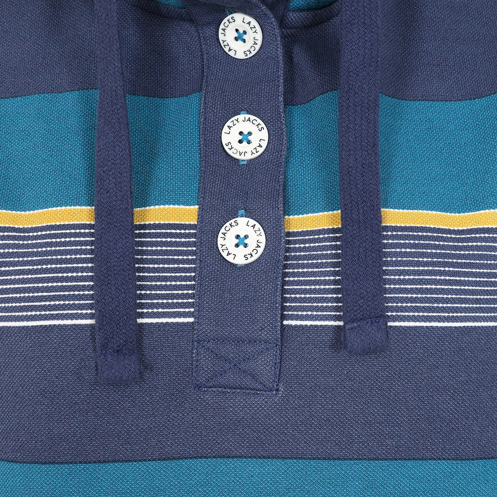 LJ301S - Ladies Striped Pique Sweatshirt - Teal