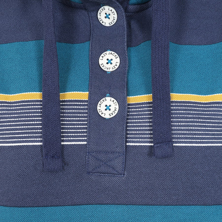 LJ301S - Ladies Striped Pique Sweatshirt - Teal
