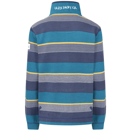 LJ301S - Ladies Striped Pique Sweatshirt - Teal