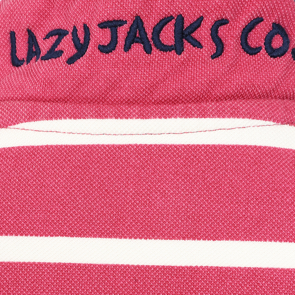 LJ301SC - Girls Pique Striped Sweatshirt - Cherry