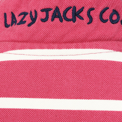 LJ301SC - Girls Pique Striped Sweatshirt - Cherry