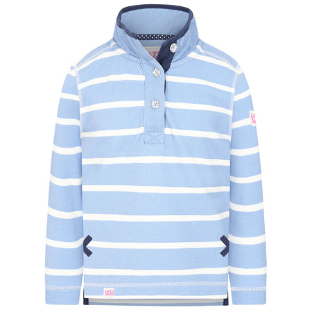 LJ301SC - Girls Pique Striped Sweatshirt - Sky