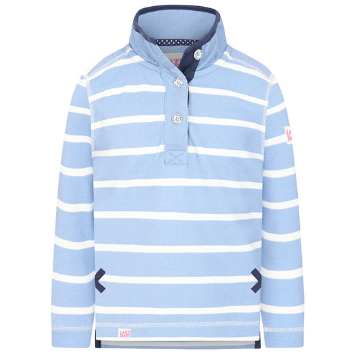 LJ301SC - Girls Pique Striped Sweatshirt - Sky