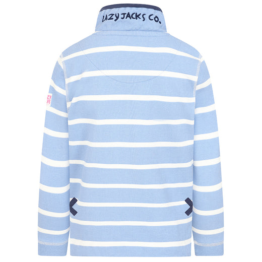 LJ301SC - Girls Pique Striped Sweatshirt - Sky