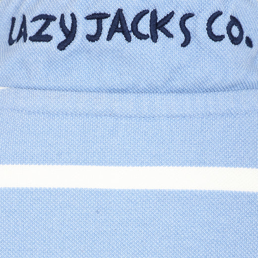 LJ301SC - Girls Pique Striped Sweatshirt - Sky