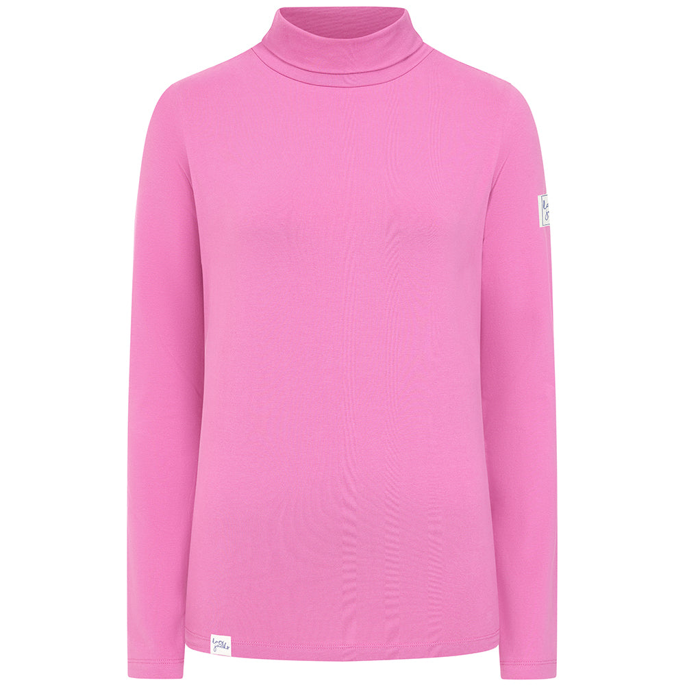 LJ320 - Lightweight Roll Neck Top - Raspberry