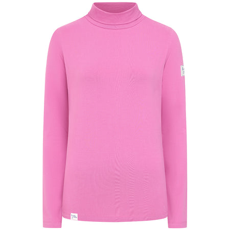 LJ320 - Lightweight Roll Neck Top - Raspberry
