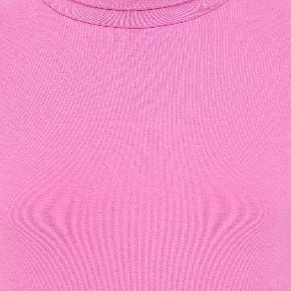 LJ320 - Lightweight Roll Neck Top - Raspberry