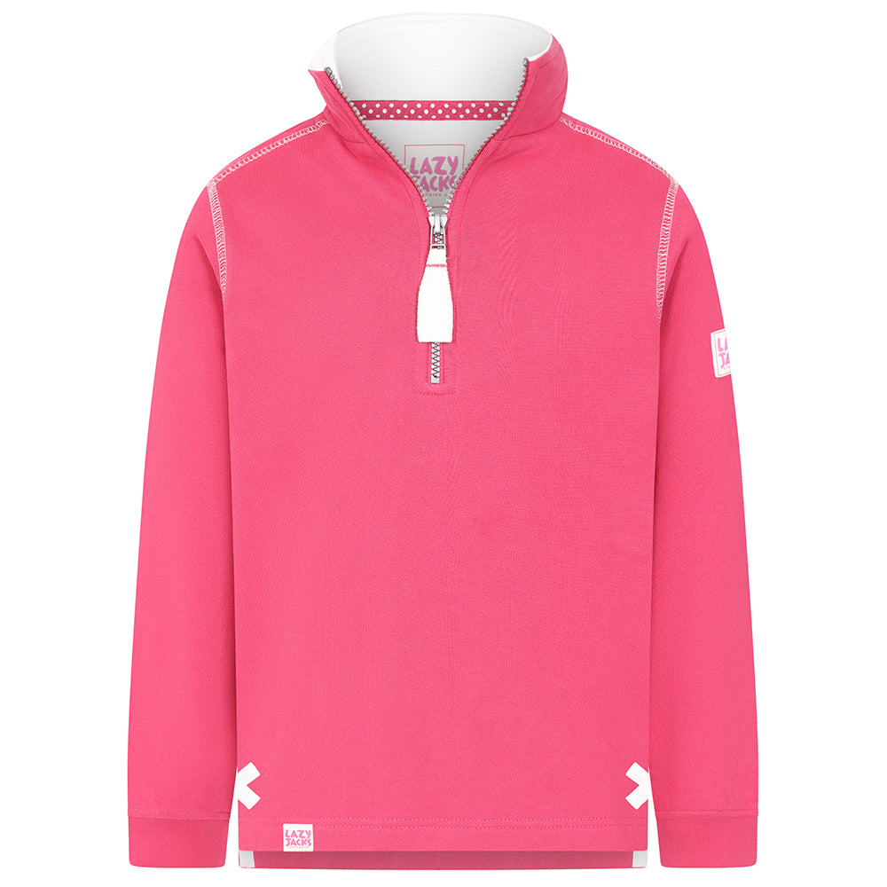 LJ3C - Girls Quarter Zip Sweatshirt - Cherry
