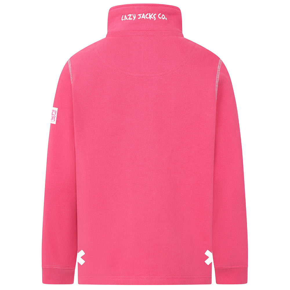 LJ3C - Girls Quarter Zip Sweatshirt - Cherry