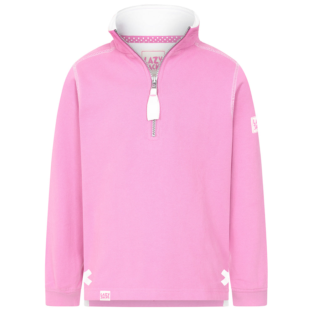 LJ3C - Girls Quarter Zip Sweatshirt - Fuchsia