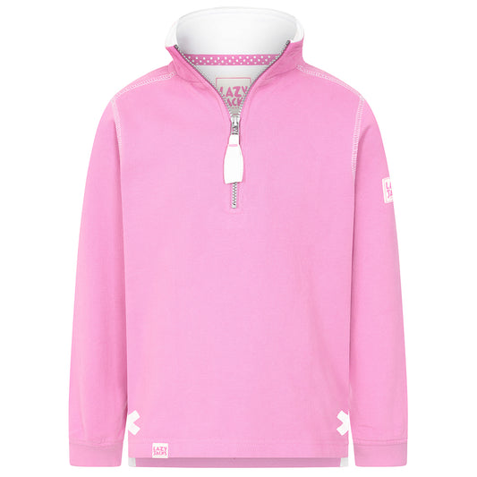 LJ3C - Girls Quarter Zip Sweatshirt - Fuchsia