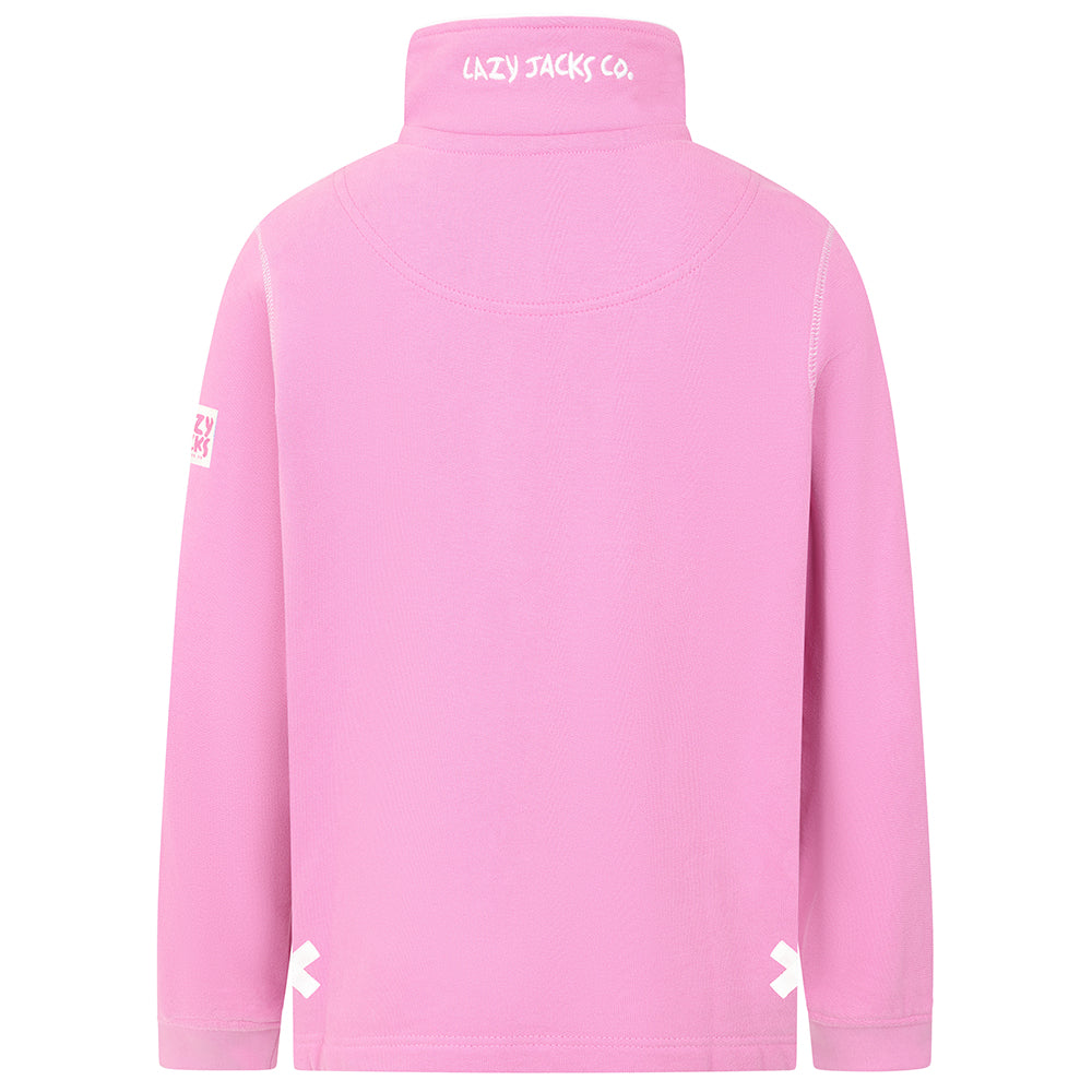 LJ3C - Girls Quarter Zip Sweatshirt - Fuchsia