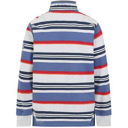LJ40S - Men's Stripe Quarter Zip Sweatshirt - Grey Marle