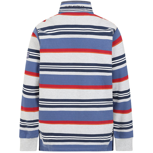 LJ40S - Men's Stripe Quarter Zip Sweatshirt - Grey Marle