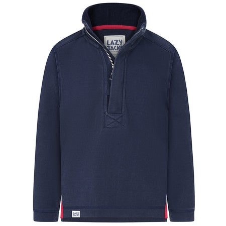 LJ700C - Boys 1/4 Zip Pique Sweatshirt - Marine