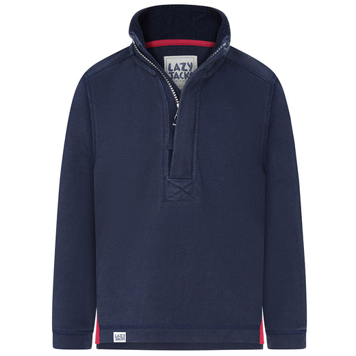 LJ700C - Boys 1/4 Zip Pique Sweatshirt - Marine