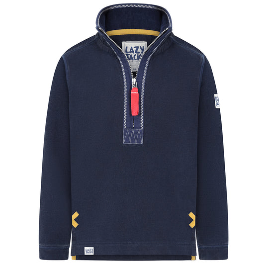 LJ700C - Boys 1/4 Zip Pique Sweatshirt - Marine