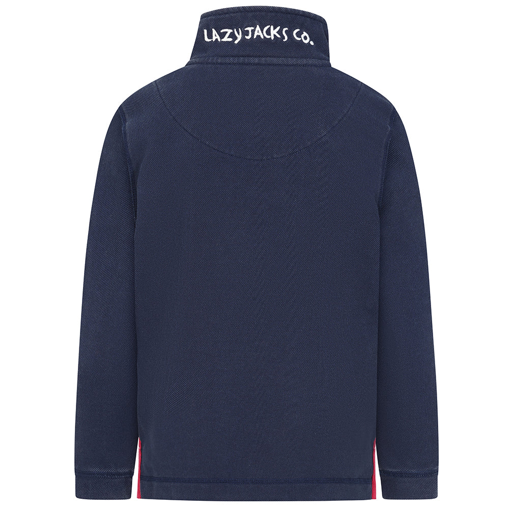 LJ700C - Boys 1/4 Zip Pique Sweatshirt - Marine