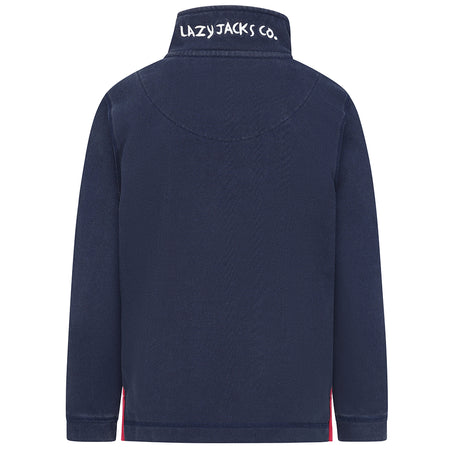 LJ700C - Boys 1/4 Zip Pique Sweatshirt - Marine