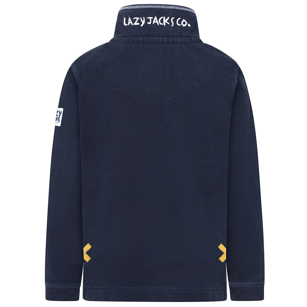 LJ700C - Boys 1/4 Zip Pique Sweatshirt - Marine