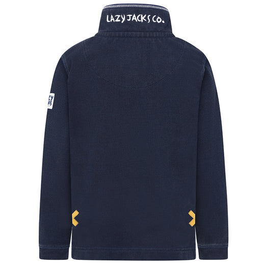 LJ700C - Boys 1/4 Zip Pique Sweatshirt - Marine