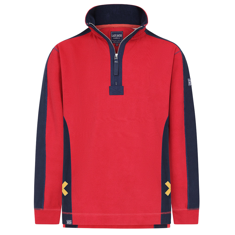 LJ705 - Pique Panel Sweatshirt - Red
