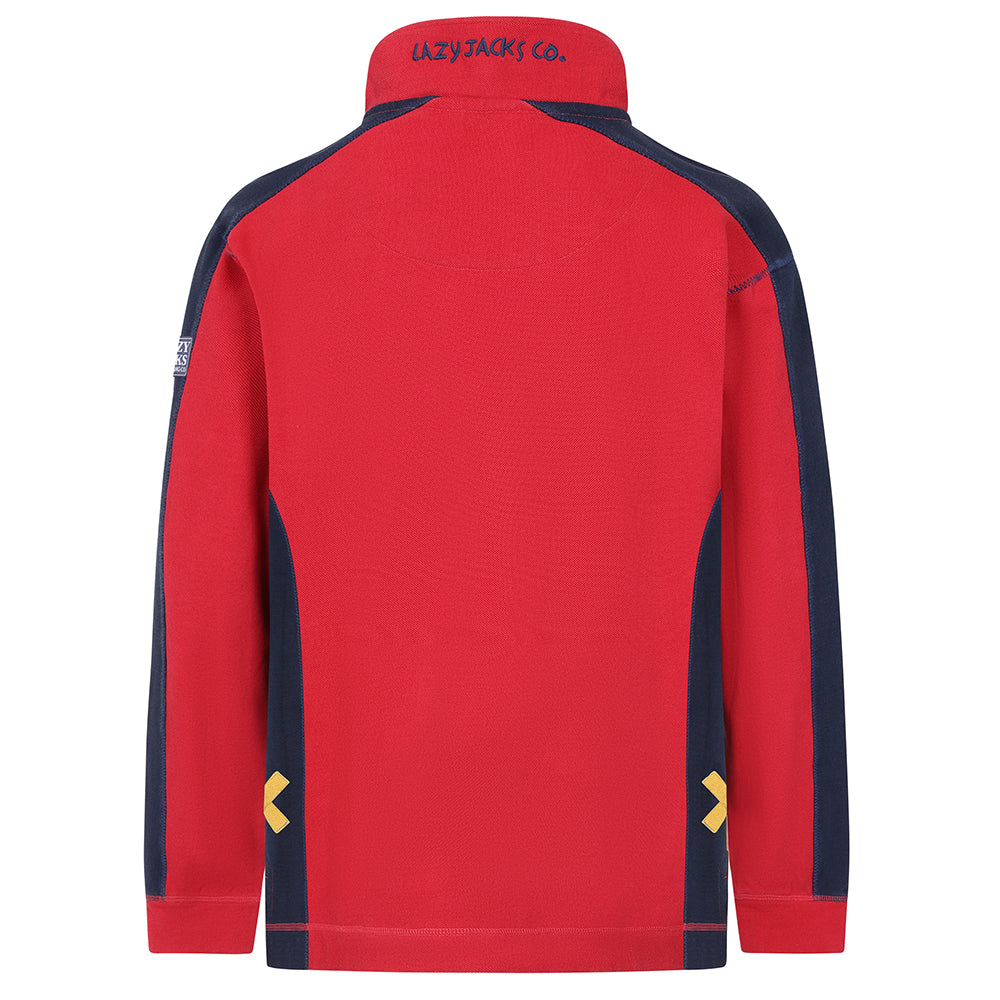 LJ705 - Pique Panel Sweatshirt - Red