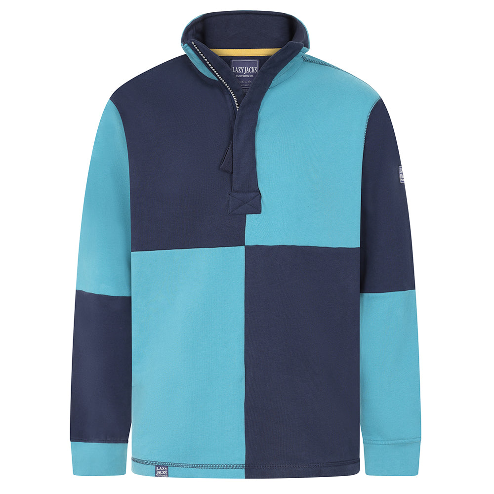 LJ720 - Quartered Sweatshirt - Peacock/Storm